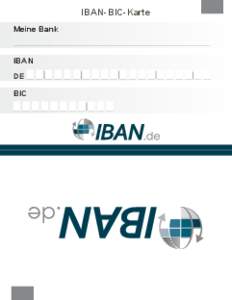 IBAN-BIC-Karte Meine Bank