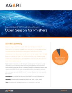 Agari Global DMARC Adoption Report:  Open Season for Phishers Executive Summary Based on Agari research of public DNS records, 92 percent of all