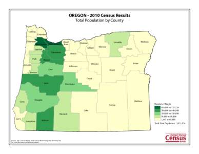 OREGON[removed]Census Results Total Population by County Clatsop Columbia Tillamook