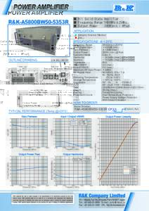 POWER AMPLIFIER R&K-A5800BW50-5353R ■ All Solid-State Amplifier ■ Frequency Range:5800MHz±25MHz ■ Output Power
