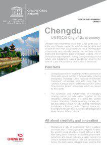 Chengdu: UNESCO City of Gastronomy; 2011