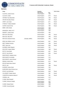 Commonwealth Scholarship Commission Alumni Barbados Name Award(s)