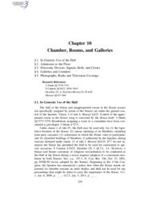 Chapter 10 Chamber, Rooms, and Galleries § 1. § 2. § 3. § 4.