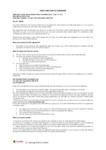 DIRECT DEBIT SERVICE AGREEMENT Debit User’s name: The Australian Rotary Foundation Trust (“we” or “us”) With ABNDebit User’s address: P.O. Box 1415, Parramatta, NSW 2124 User ID: You ha