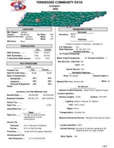 TENNESSEE COMMUNITY DATA Lexington 2008 LOCATION