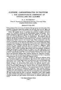 CLXXXIX. CARBOHYDRATES IN PROTEINS I. THE CARBOHYDRATE COMPONENT OF CRYSTALLINE EGG ALBUMIN