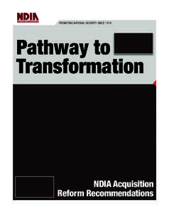 PROMOTING NATIONAL SECURITY SINCE[removed]Pathway to transformation  ndia acquisition