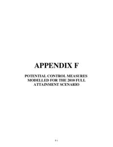 Appendix F: Control Measures for Full Attainment