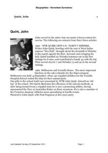 Biographies - November Surnames  Quirk, John 1