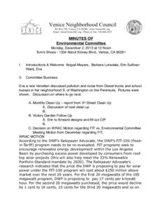 ! MINUTES OF! Environmental Committee ! Monday, December 2, 2013 at 12 Noon