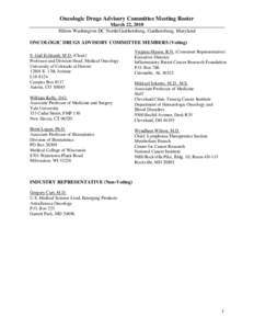 ONCOLOGIC DRUGS ADVISORY COMMITTEE MEMBERS (Voting)