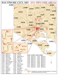 BALTIMORE CITY, MD 2011 ZIP CODE AREAS[removed]21270