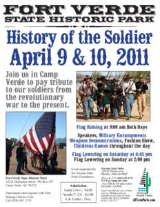 Fort Verde State Historic Park History of the Soldier  April 9 & 10, 2011