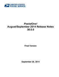 PostalOne! August/September 2014 Release Notes[removed]Final Version