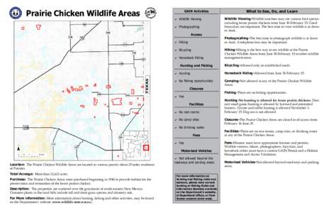 Prairie Chicken Wildlife Areas  GAIN Activities a Wildlife Viewing a Photographing Access