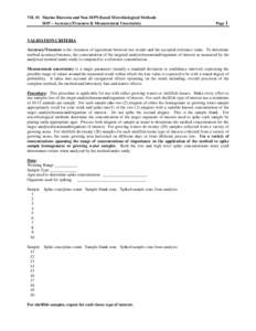 SOP for the Single Laboratory Validation of Marine Biotoxin and Non-MPN Based Microbiological Methods