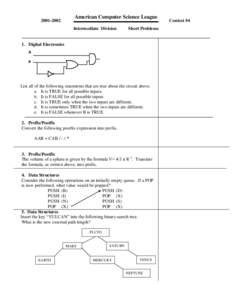 Computing / Software / Mathematical notation / Functions and mappings / Stack / American Computer Science League / Postfix