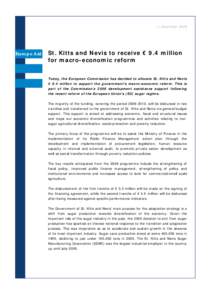 11 December[removed]EuropeAid St. Kitts and Nevis to receive € 9.4 million for macro-economic reform