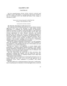 Senate Bill No[removed]CHAPTER 483 An act to amend Sections[removed], 125119, [removed], [removed], and[removed]of, and to add Chapter 2 (commencing with Section[removed]to Part 5.5 of Division 106 of, the Health and Safety Cod