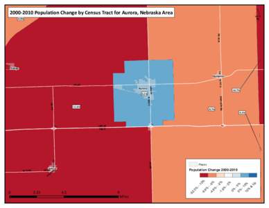 ´  [removed]Population Change by Census Tract for Aurora, Nebraska Area N W Rd