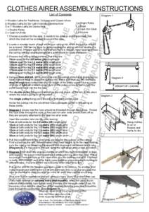 CLOTHES AIRER ASSEMBLY INSTRUCTIONS List of Contents Diagram 1  CO