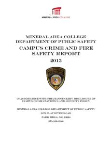 Mineral Area College Department of Public Safety Campus crime and fire safety report 2015