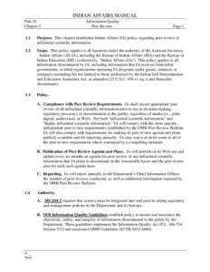 INDIAN AFFAIRS MANUAL Part 10 Chapter 5 Information Quality Peer Review