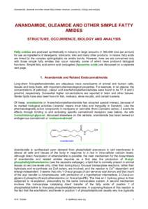 Lipids / Biomolecules / Neurotransmitters / FAAH / Anandamide / Palmitoylethanolamide / Endocannabinoid system / Oleamide / N-Acylethanolamine / Chemistry / Cannabinoids / Amides