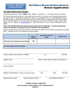 Hot Water Recirculation System Rebate Applicationrev1