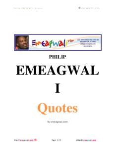 ©emeagwali.com  Philip EMEAGWALI Quotes PHILIP