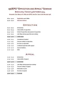 Microsoft Word[removed]epi-EPO Opposition-Appeal Seminar - Barcelona - Programme