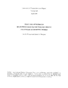 Exact and Approximate Multi-Period mean-Square Forecast Errors For Dynamic Econometric Models