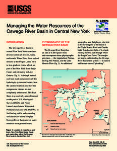 Managing the Water Resources of the Oswego River Basin in Central New York INTRODUCTION PHYSIOGRAPHY OF THE OSWEGO RIVER BASIN