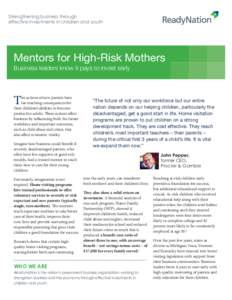 s  Strengthening business through effective investments in children and youth  Mentors for High-Risk Mothers