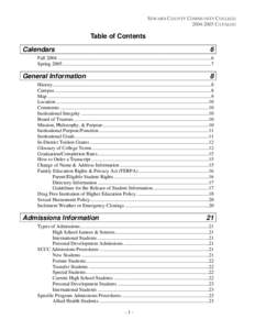 2004 – 2005 Academic Catalog