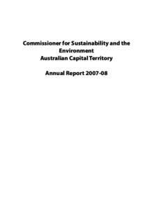 Commissioner for Sustainability and the Environment Australian Capital Territory Annual Report