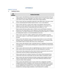 APPENDIX E PRIORITY SYSTEM 1. Ranking Criteria SRF Category