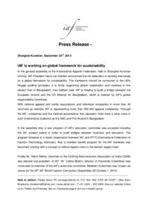 -  Press Release - Shanghai-Kunshan, September 23rd, 2013