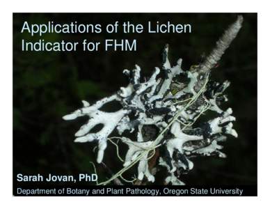 Development of critical loads for forest ecosystems using FIA lichen data