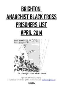BRIGHTON ANARCHIST BLACK CROSS PRISONERS LIST