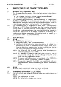 European Table Tennis Union / Sepak takraw / Sports / ETTU Cup / European Champions League