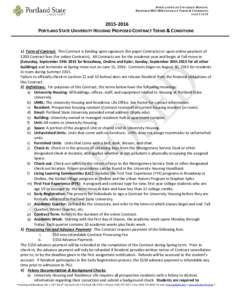 PORTLAND STATE UNIVERSITY HOUSING PROPOSEDCONTRACT TERMS & CONDITIONS PAGE 1 OFPORTLAND STATE UNIVERSITY HOUSING PROPOSED CONTRACT TERMS & CONDITIONS