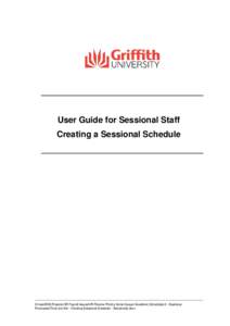 Creating a Sessional Schedule: User Guide for Sessional Staff