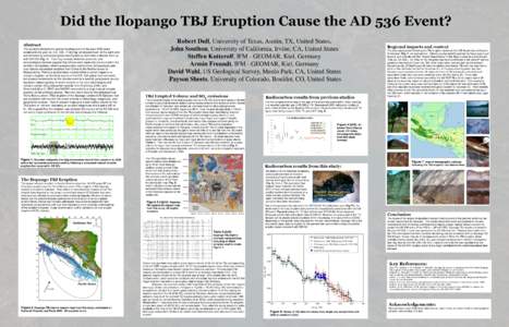 Did the Ilopango TBJ Eruption Cause the AD 536 Event? Abstract The greatest atmospheric aerosol loading event of the past 2000 years occurred in the year ca. A.DA „dry fog‟ enveloped much of the earth and was 