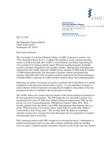 May 12, 2015 The Honorable Tammy Baldwin United States Senate Washington, DCDear Senator Baldwin: The Association of American Medical Colleges (AAMC) is pleased to endorse your