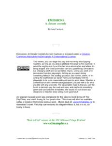 EMISSIONS A climate comedy By Ann Cavlovic _______