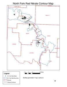 North Fork Red Nitrate Contour Map CUSTER ROGER MILLS  WASHITA
