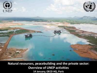 Natural resources, peacebuilding and the private sector: Overview of UNEP activities 14 January, OECD HQ, Paris One of UNEP’s core programmes focuses on UNEP’s operations in fragile states