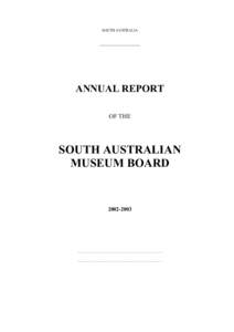 SOUTH AUSTRALIA _____________________ ANNUAL REPORT OF THE