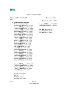 BioPAL Material Safety Data Sheet Printing date November 1, [removed]Reviewed April 9,